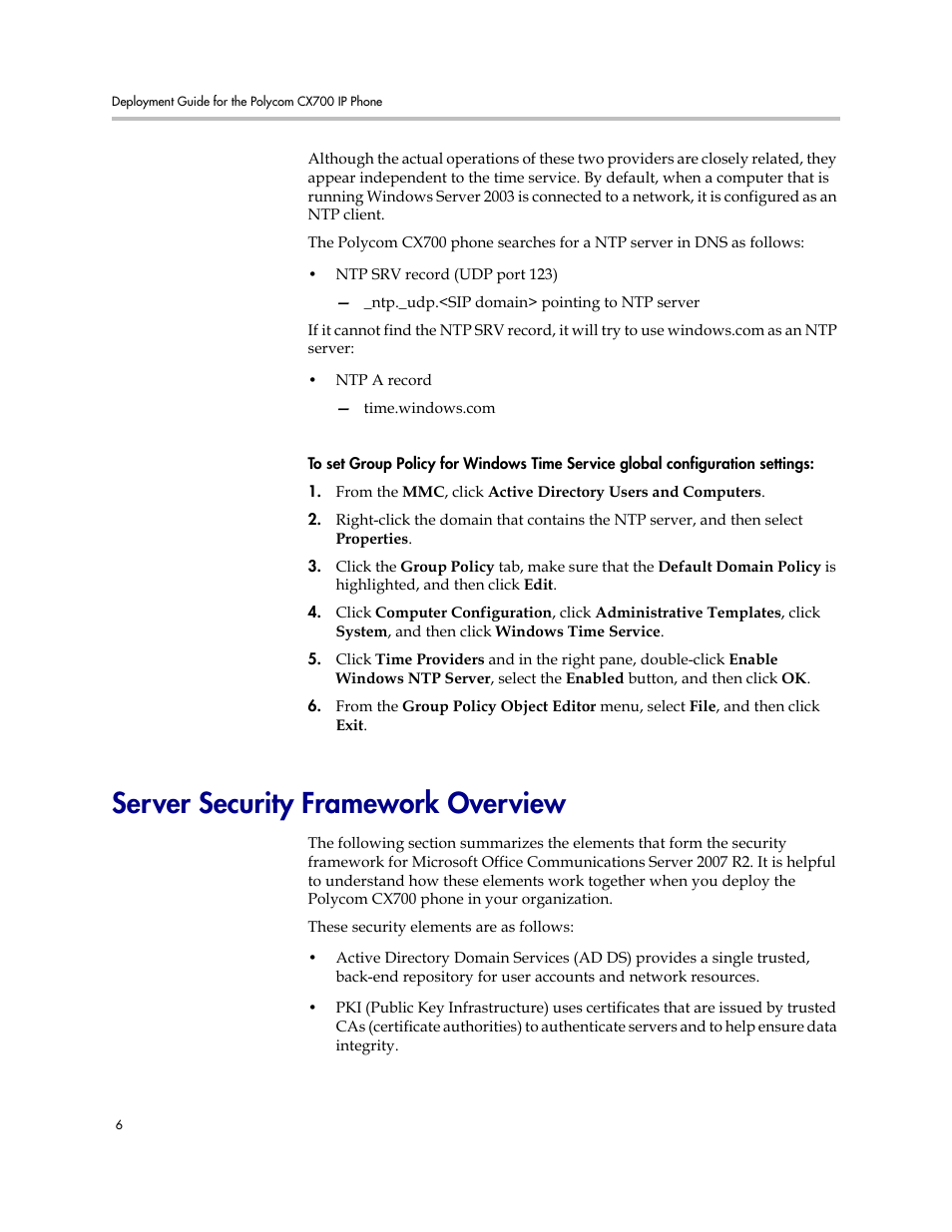 Server security framework overview | Polycom 1725-31424-001 User Manual | Page 12 / 56