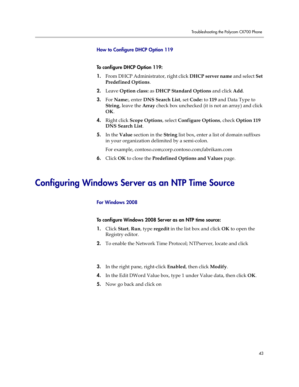 Configuring windows server as an ntp time source | Polycom 1725-31424-001 User Manual | Page 49 / 56