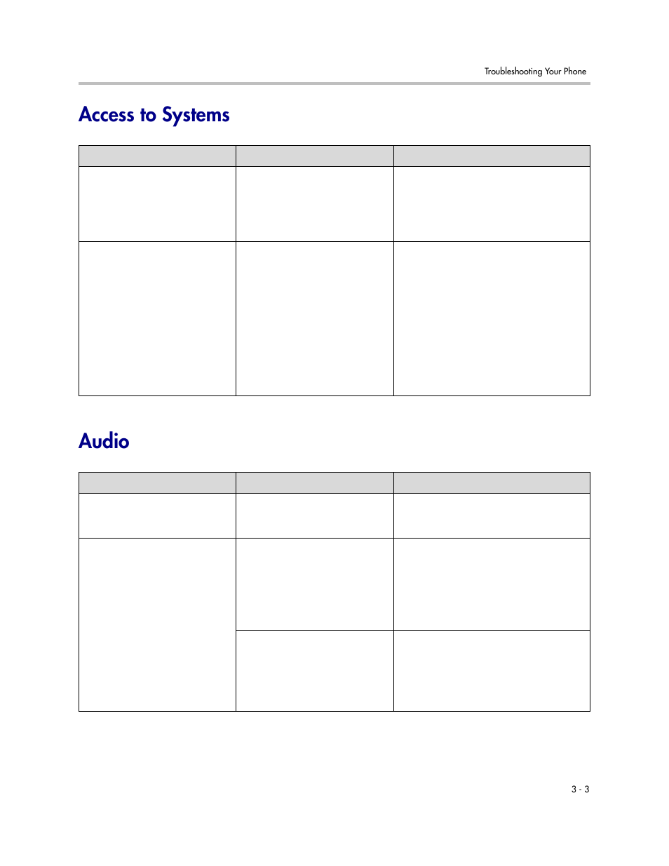 Access to systems, Audio, Access to systems –3 audio –3 | Access to systems audio | Polycom 1725-32504-001 User Manual | Page 29 / 34