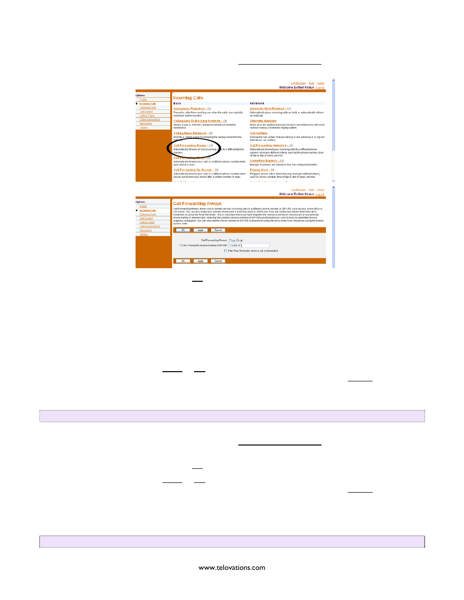 Orwarding, Lways | Polycom Telovations 7941 User Manual | Page 21 / 26