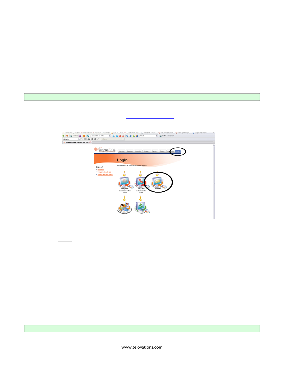 Elovations, Mail, Nline | Illing | Polycom Telovations 7941 User Manual | Page 25 / 26