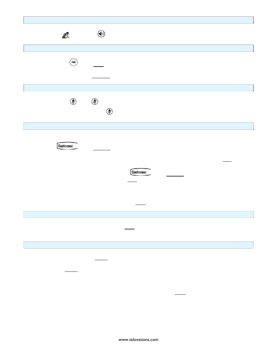 Eceiving a, Hree, Onferencing | Plitting a, Onference, Ransferring a | Polycom Telovations 7941 User Manual | Page 9 / 26