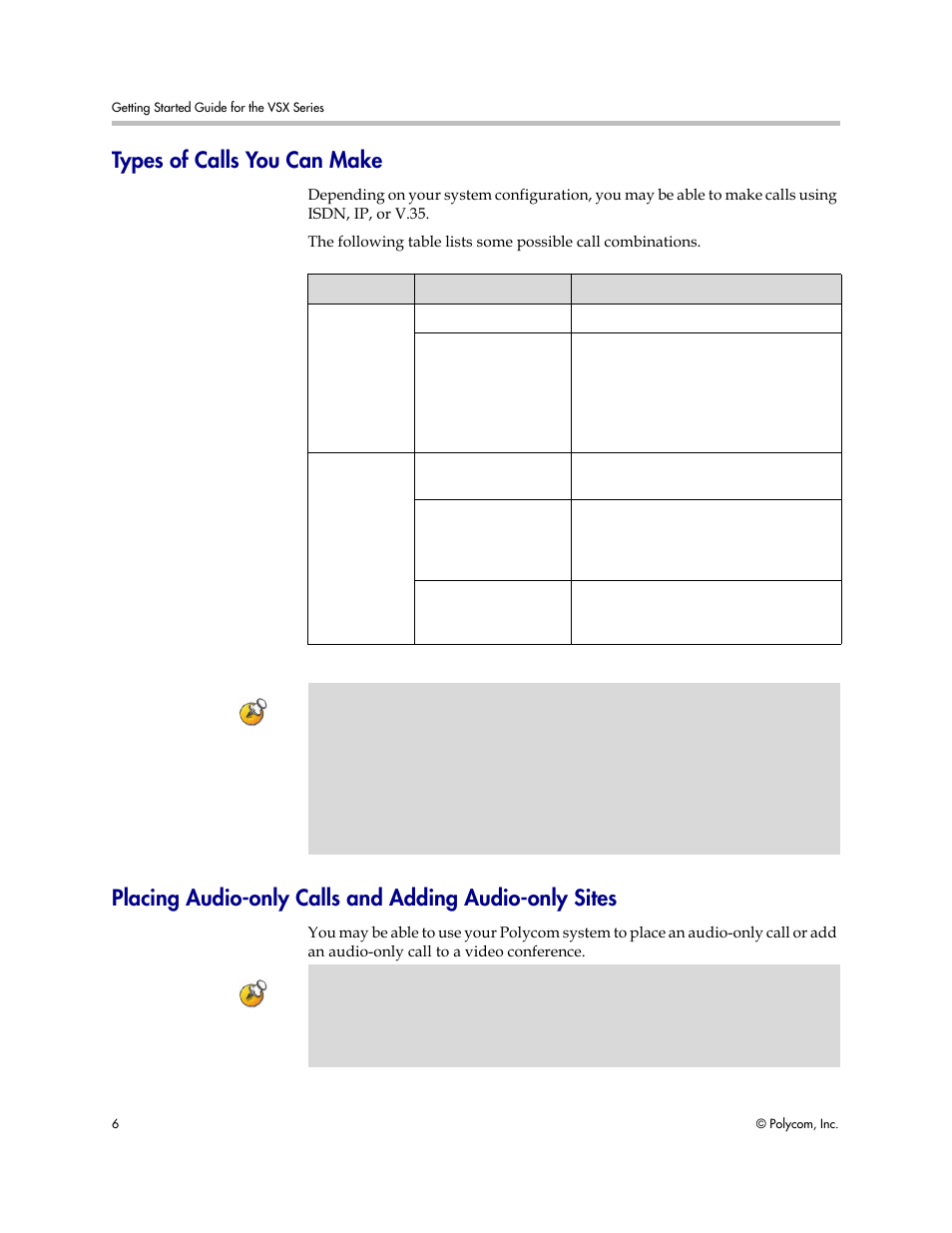 Types of calls you can make | Polycom 9.0.6 User Manual | Page 10 / 46