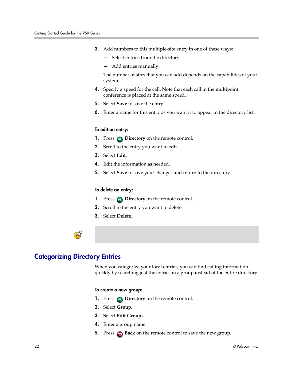 Categorizing directory entries | Polycom 9.0.6 User Manual | Page 26 / 46