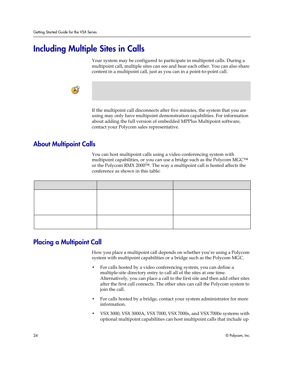 Including multiple sites in calls, About multipoint calls, Placing a multipoint call | About multipoint calls placing a multipoint call | Polycom 9.0.6 User Manual | Page 28 / 46
