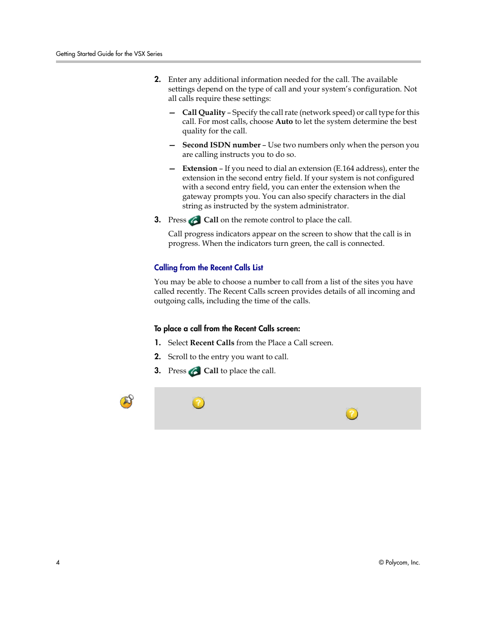 Calling from the recent calls list | Polycom 9.0.6 User Manual | Page 8 / 46