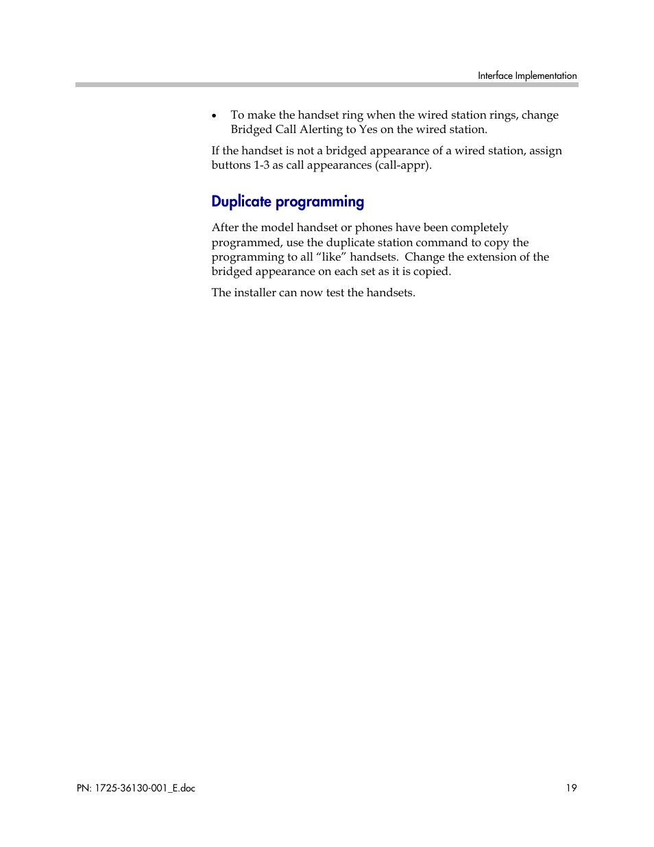 Duplicate programming | Polycom AVAYA DEFINITY LINKPLUS SPECTRALINK 6000 User Manual | Page 19 / 21