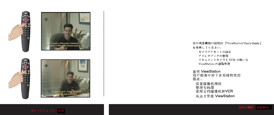 Snapshots, Advancedfeatures | Polycom ViewStation H.323 User Manual | Page 7 / 8