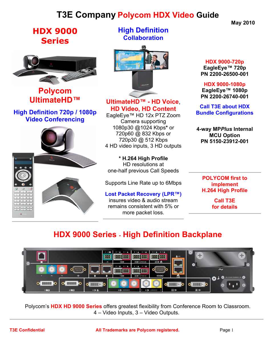 Polycom ULTIMATE HD HDX 9000 User Manual | 5 pages