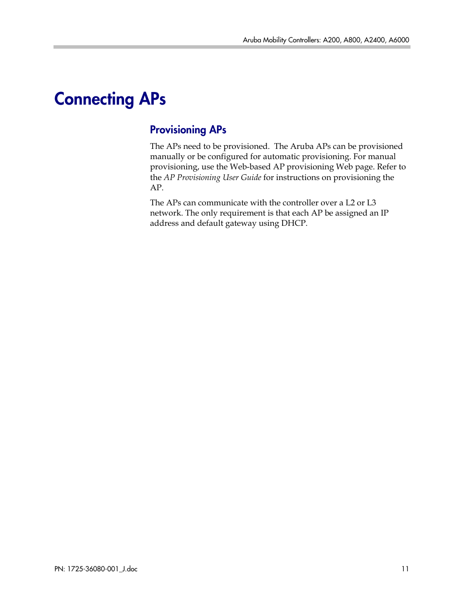 Connecting aps, Provisioning aps | Polycom A800 User Manual | Page 11 / 30