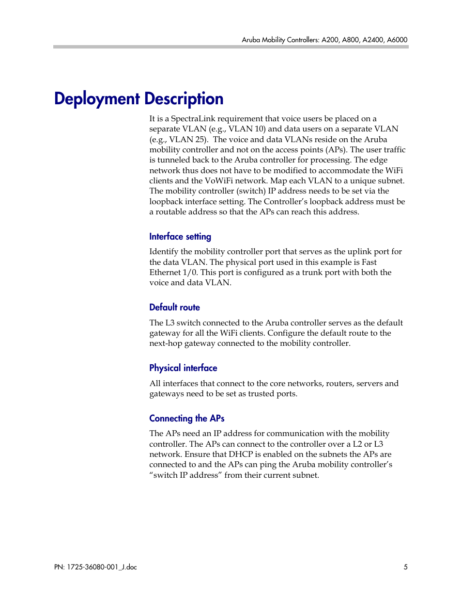 Deployment description | Polycom A800 User Manual | Page 5 / 30