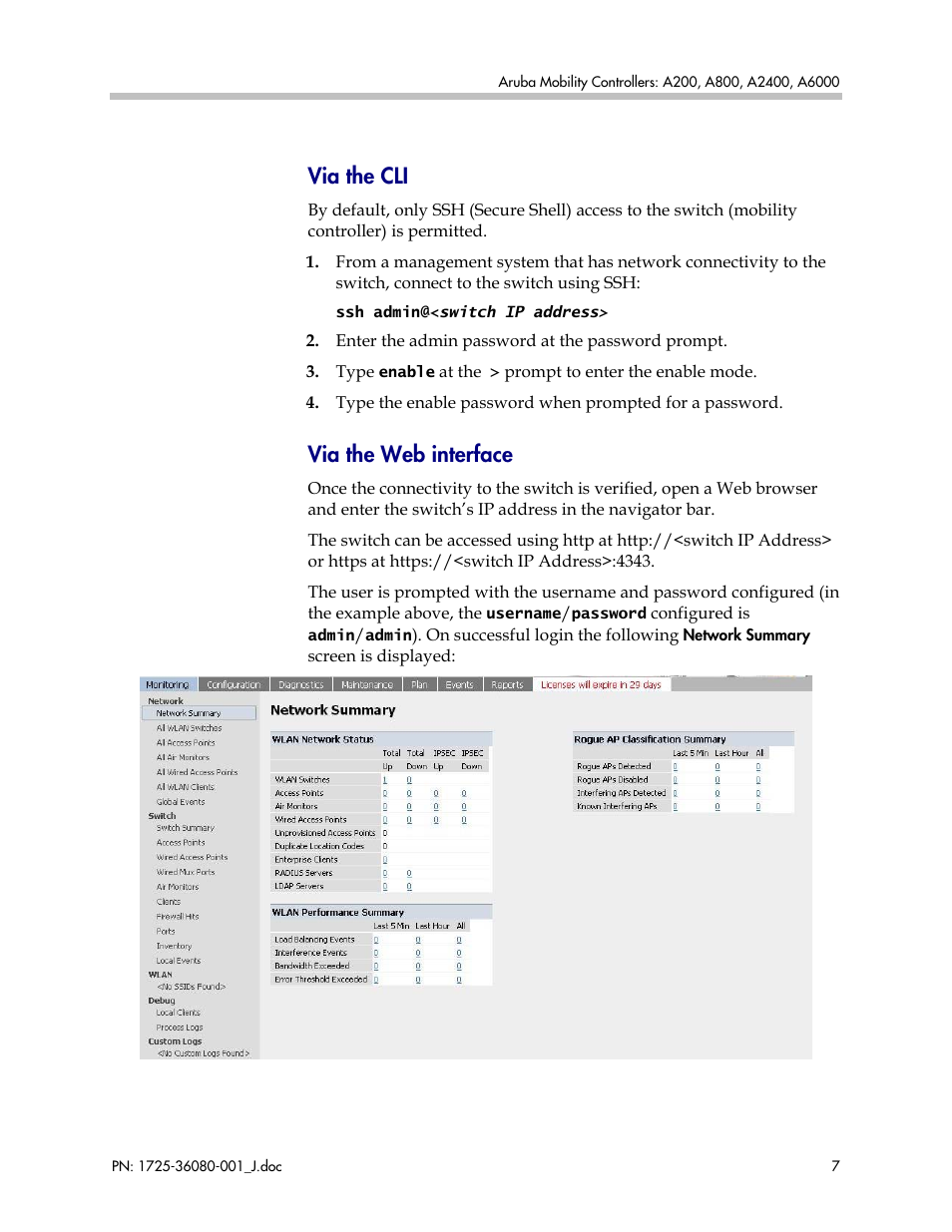 Via the cli, Via the web interface | Polycom A800 User Manual | Page 7 / 30