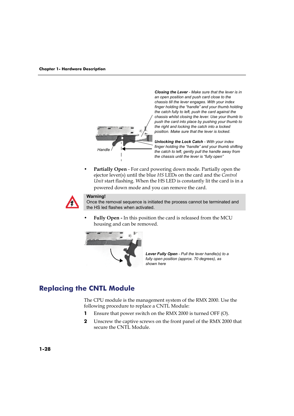 Replacing the cntl module, Replacing the cntl module -28 | Polycom Real-Time Media Conferencing Platform RMX 2000 User Manual | Page 34 / 42