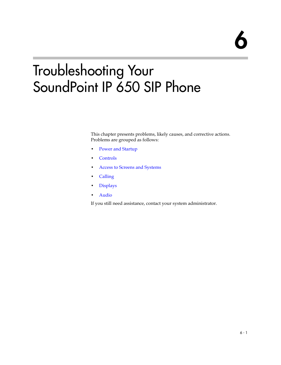 Troubleshooting your soundpoint ip 650 sip phone | Polycom IP 650 User Manual | Page 79 / 94