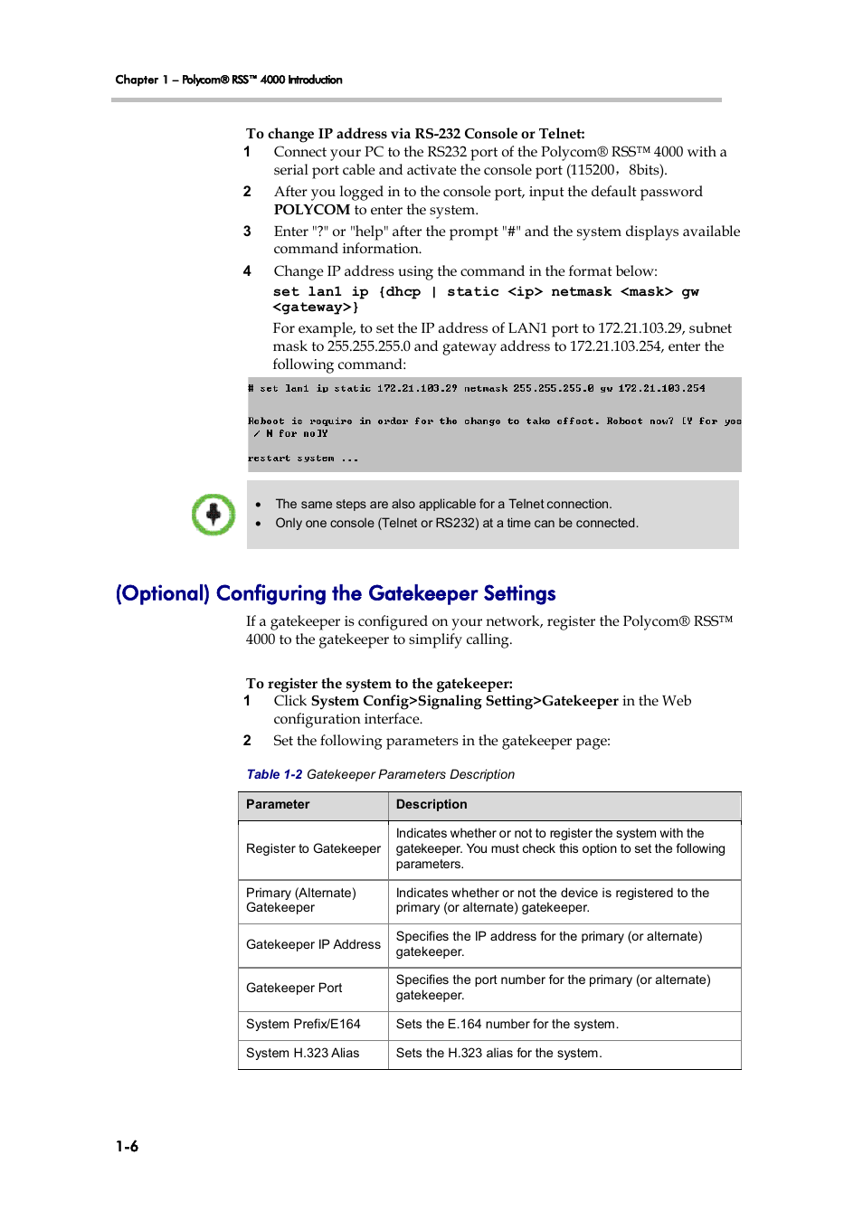 Optional) configuring the gatekeeper settings | Polycom 3725-32870-002 User Manual | Page 14 / 78