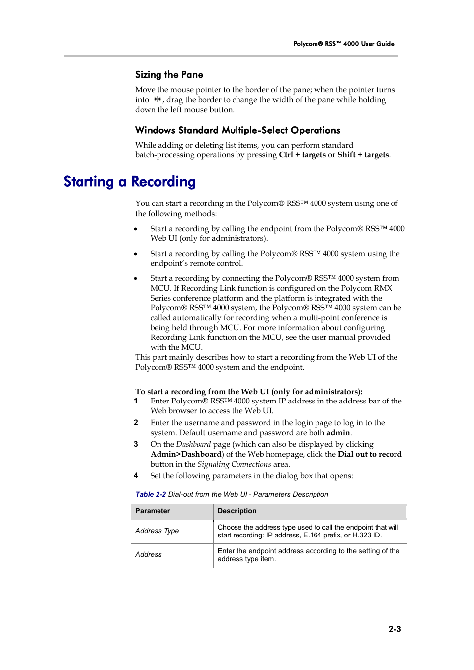 Starting a recording | Polycom 3725-32870-002 User Manual | Page 19 / 78