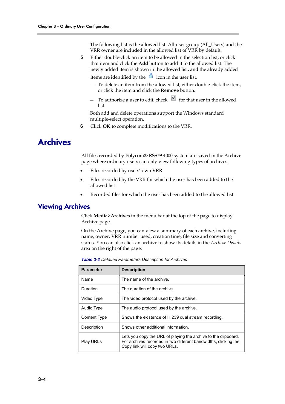 Archives, Viewing archives | Polycom 3725-32870-002 User Manual | Page 26 / 78