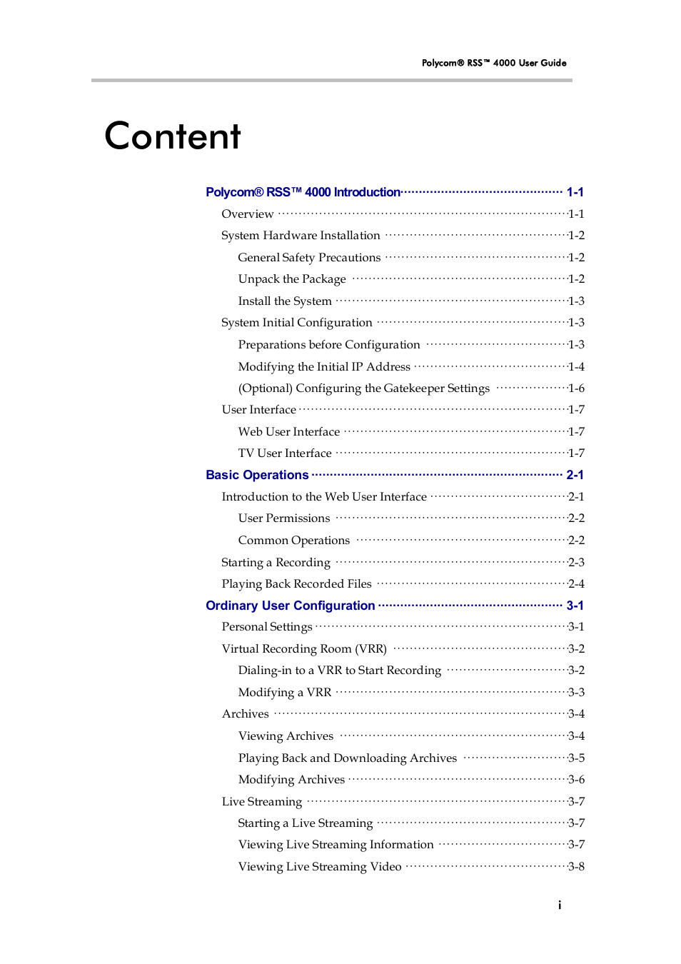 Content | Polycom 3725-32870-002 User Manual | Page 3 / 78