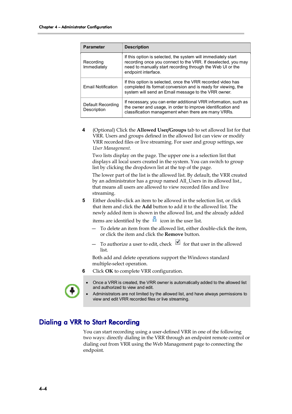 Dialing a vrr to start recording | Polycom 3725-32870-002 User Manual | Page 34 / 78