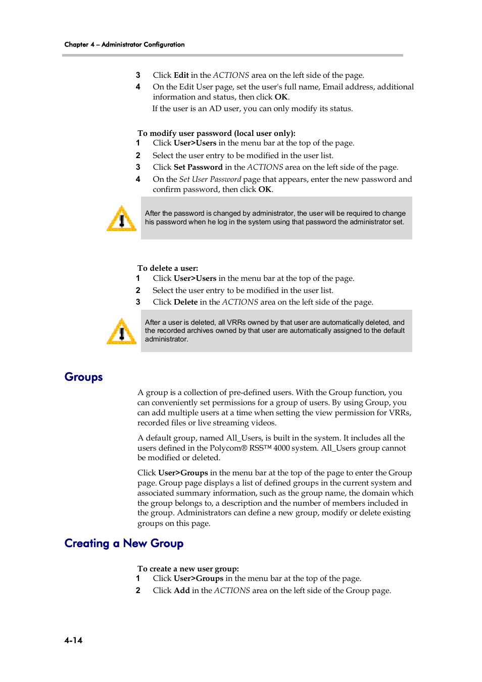 Groups, Creating a new group | Polycom 3725-32870-002 User Manual | Page 44 / 78