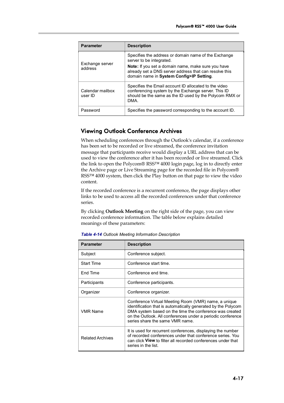 Viewing outlook conference archives | Polycom 3725-32870-002 User Manual | Page 47 / 78