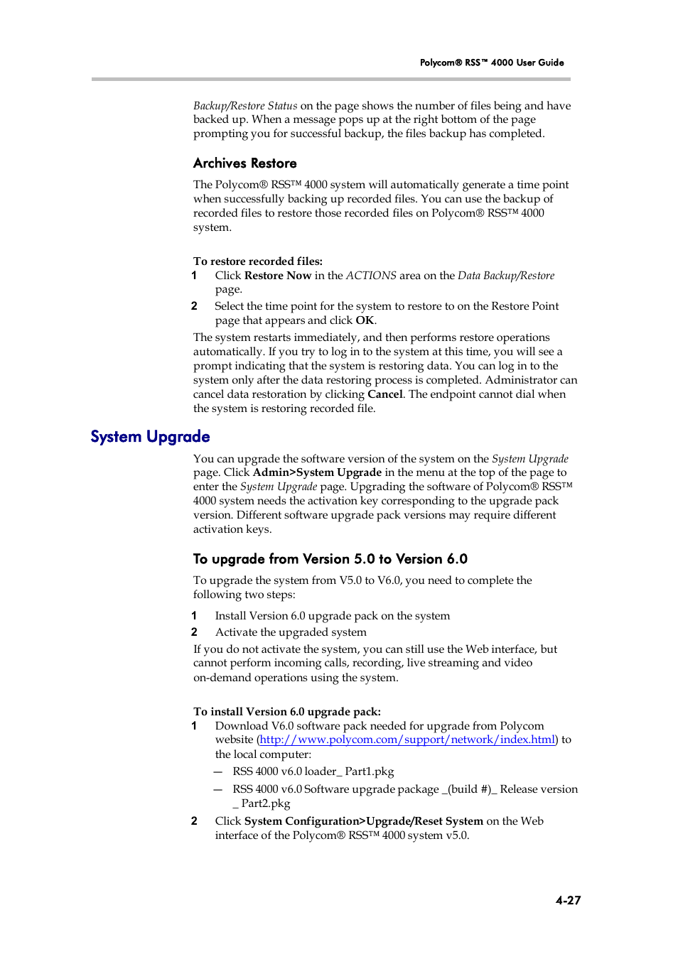 System upgrade | Polycom 3725-32870-002 User Manual | Page 57 / 78