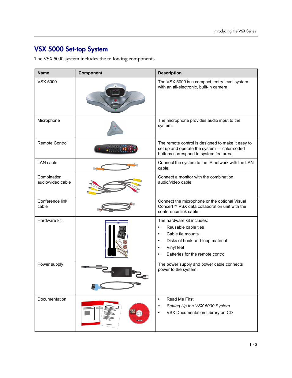 Vsx 5000 set-top system, Vsx 5000 set-top system -3 | Polycom VSX Series User Manual | Page 13 / 248