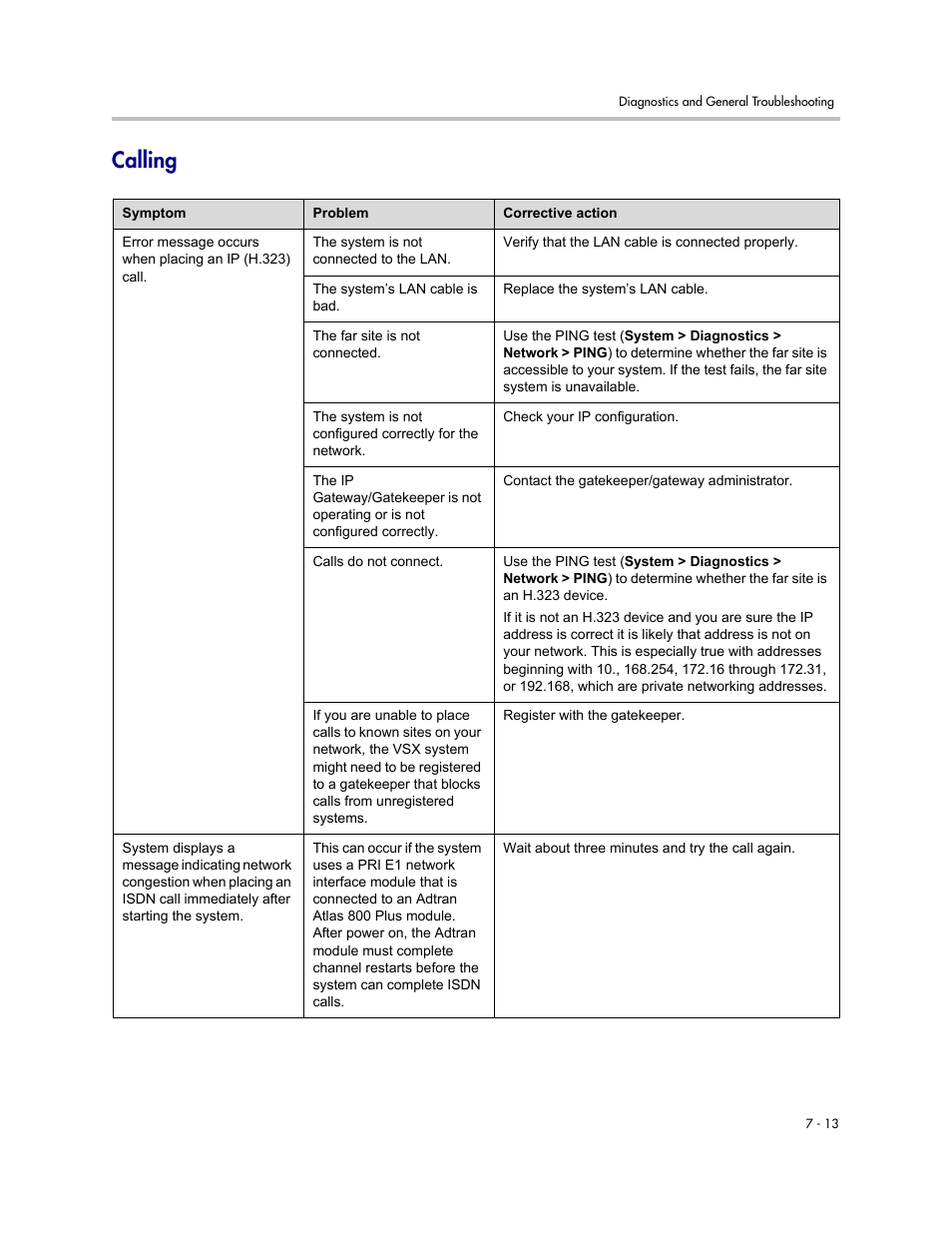 Calling, Calling -13 | Polycom VSX Series User Manual | Page 185 / 248