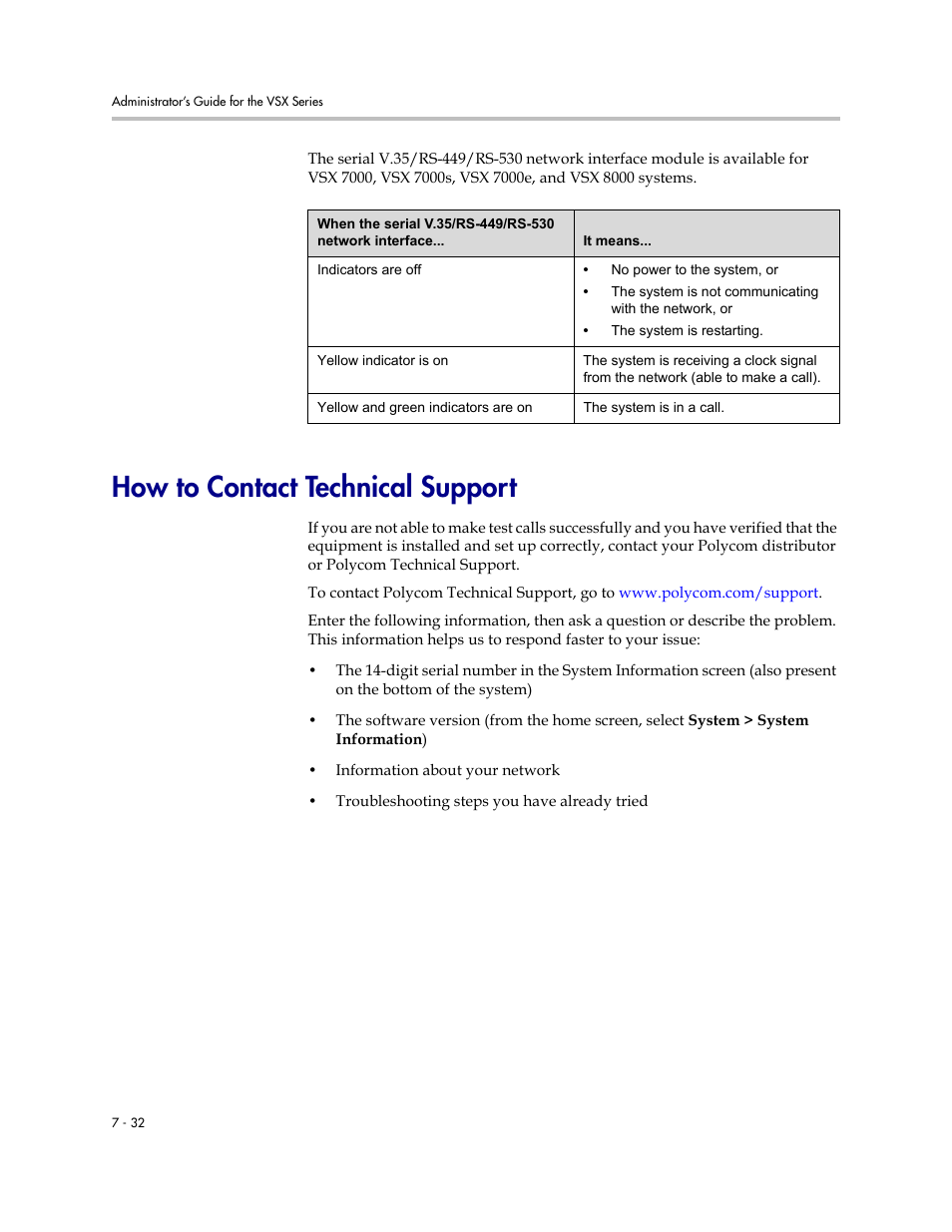 How to contact technical support, How to contact technical support -32 | Polycom VSX Series User Manual | Page 204 / 248