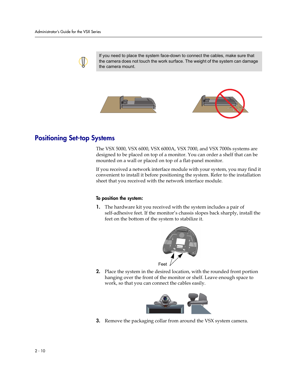 Positioning set-top systems, Positioning set-top systems -10 | Polycom VSX Series User Manual | Page 32 / 248