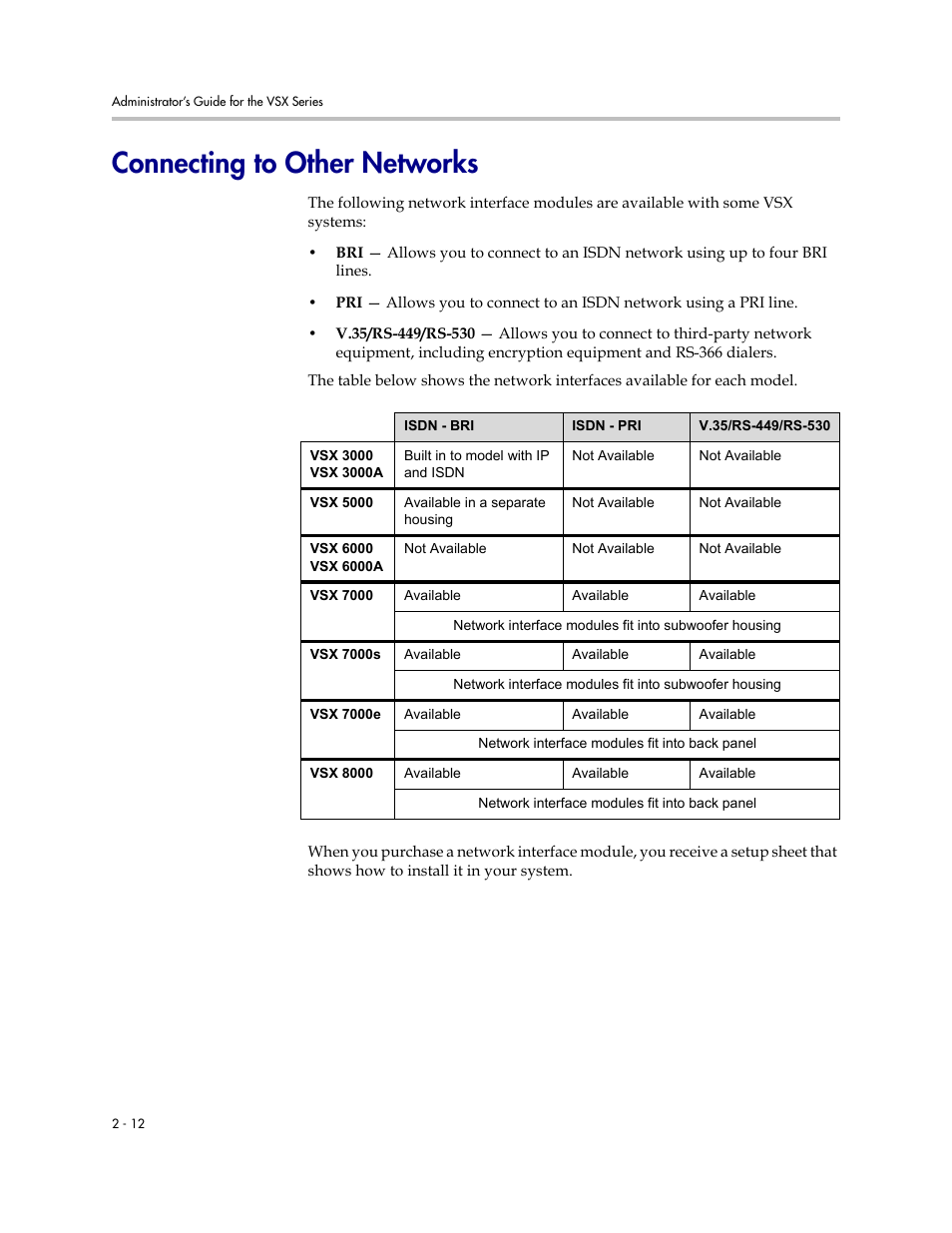 Connecting to other networks, Connecting to other networks -12 | Polycom VSX Series User Manual | Page 34 / 248