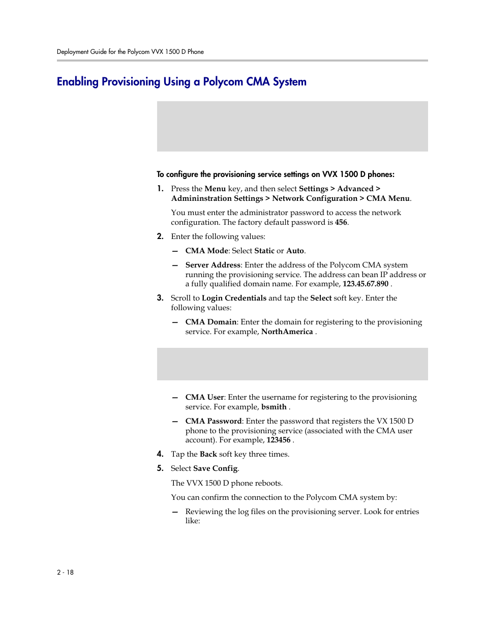 Enabling provisioning using a polycom cma system, Enabling provisioning using a polycom cma, System | Polycom VVX 1500 D User Manual | Page 28 / 44