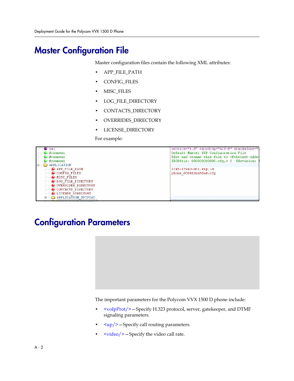 Master configuration file, Configuration parameters | Polycom VVX 1500 D User Manual | Page 38 / 44