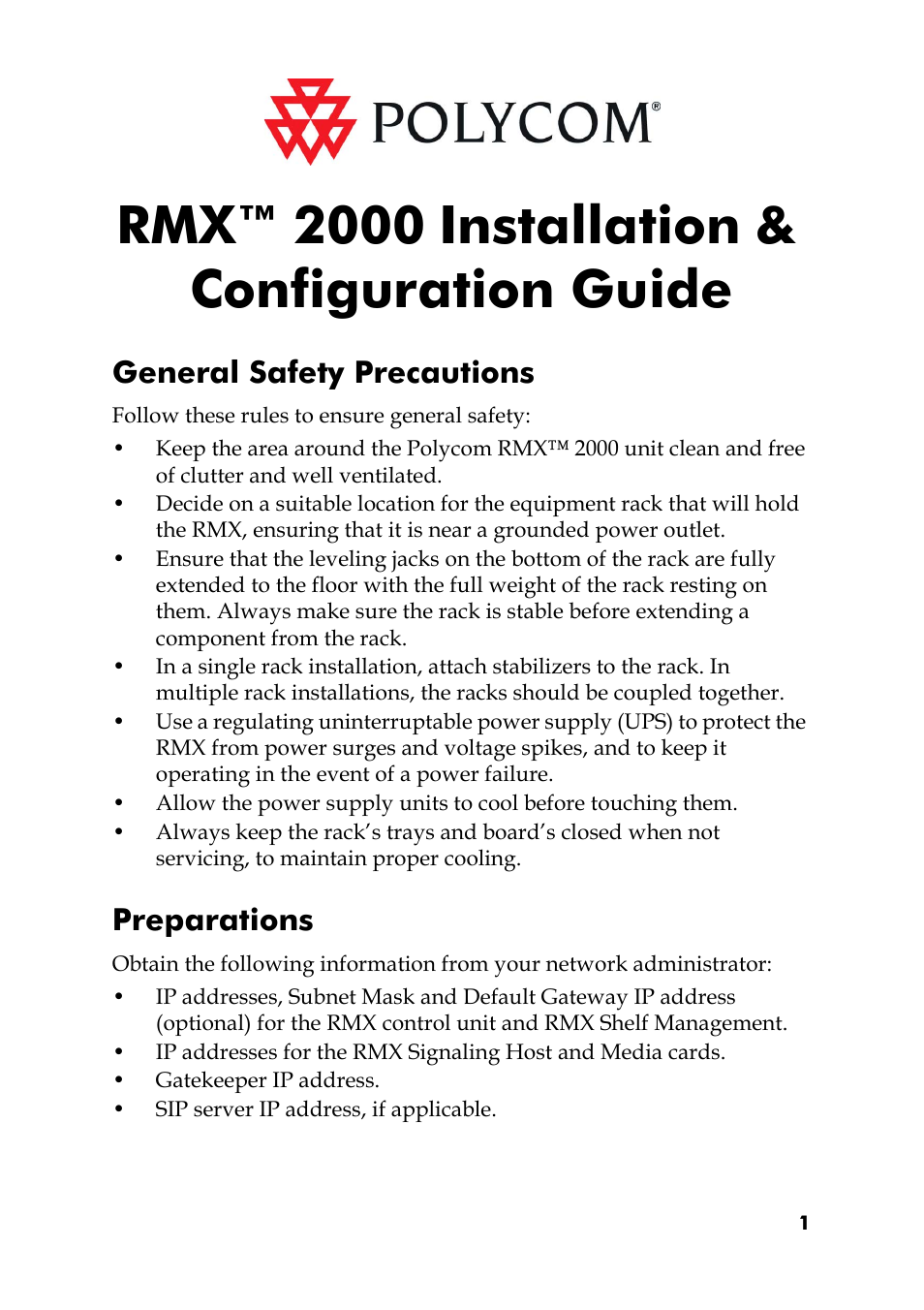 Polycom RMX DOC2551A User Manual | 20 pages