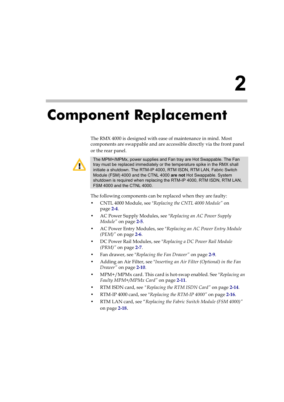 Component replacement, Component replacement -1 | Polycom DOC2559B User Manual | Page 47 / 65