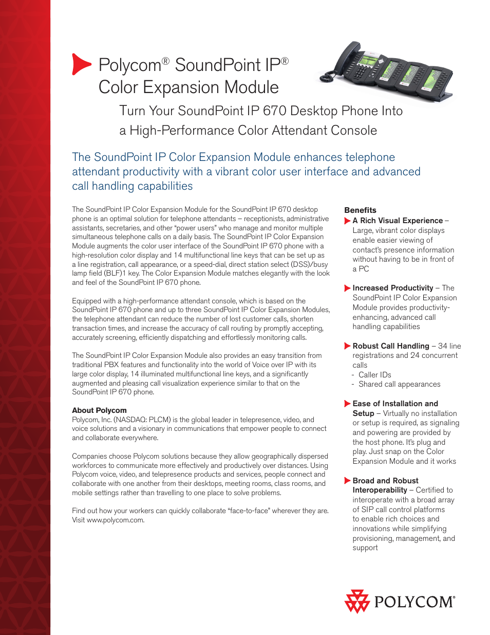 Polycom SoundPoint IP 670 User Manual | 2 pages