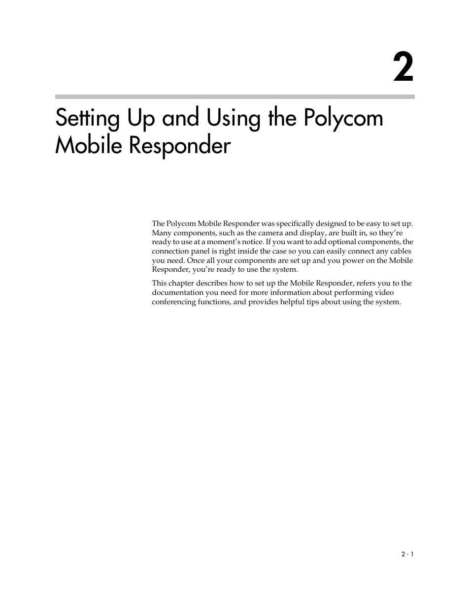 Setting up and using the polycom mobile responder | Polycom MOBILE RESPONDER 3725-23487-003/A User Manual | Page 11 / 39