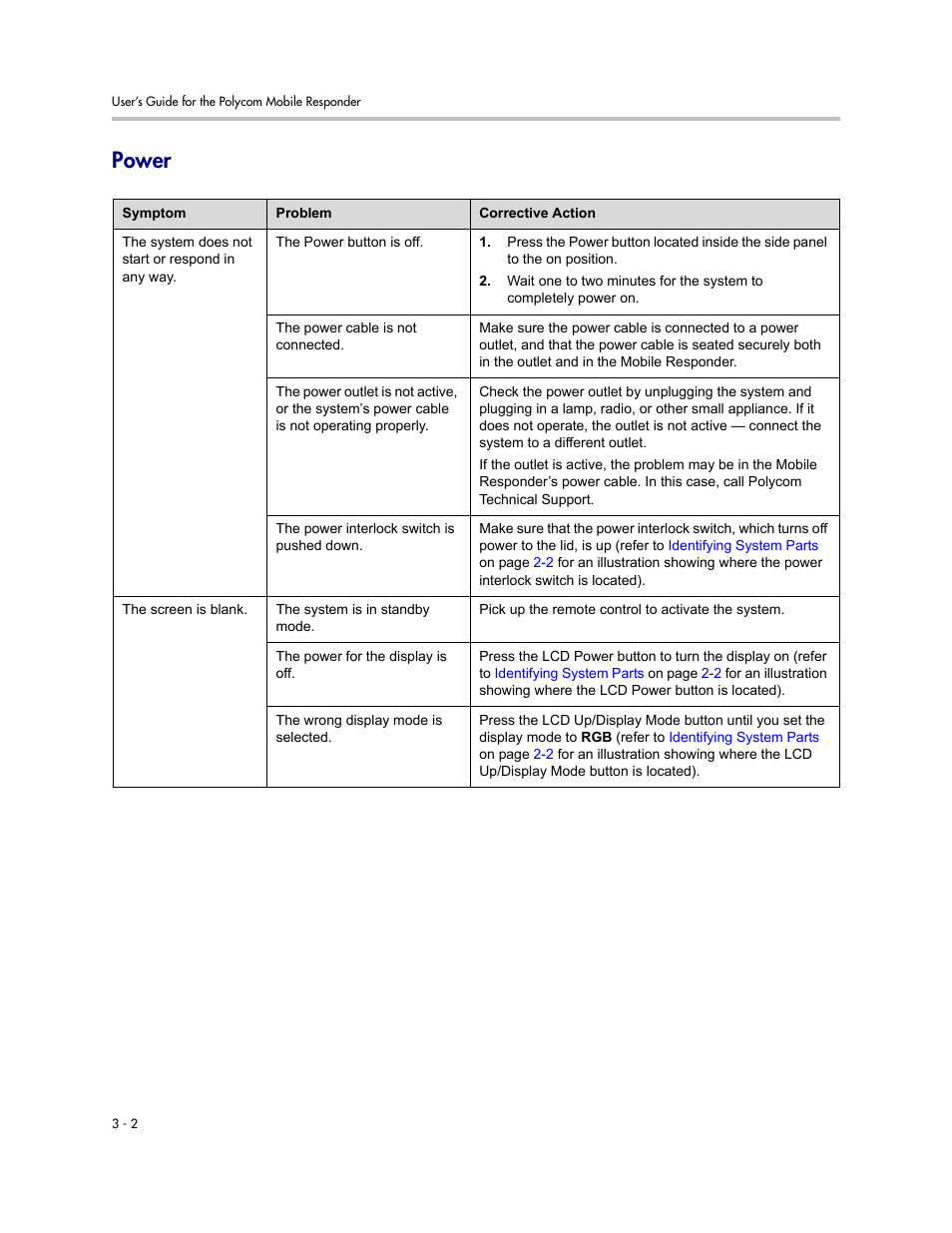 Power, Power -2 | Polycom MOBILE RESPONDER 3725-23487-003/A User Manual | Page 24 / 39