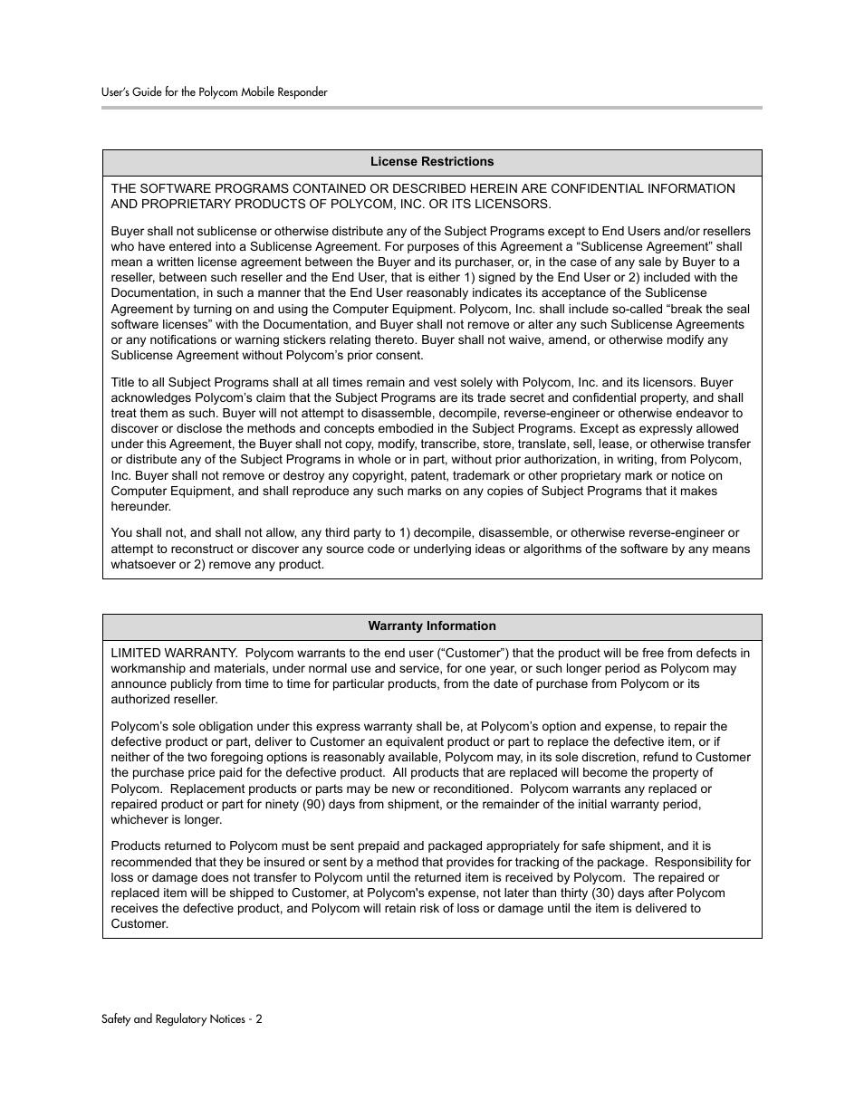 Polycom MOBILE RESPONDER 3725-23487-003/A User Manual | Page 30 / 39
