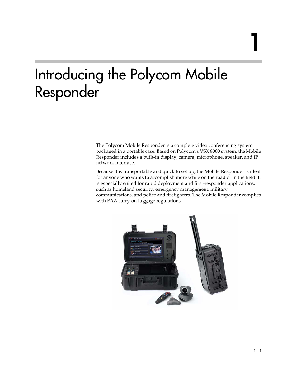 Introducing the polycom mobile responder, Introducing the polycom mobile responder -1 | Polycom MOBILE RESPONDER 3725-23487-003/A User Manual | Page 7 / 39