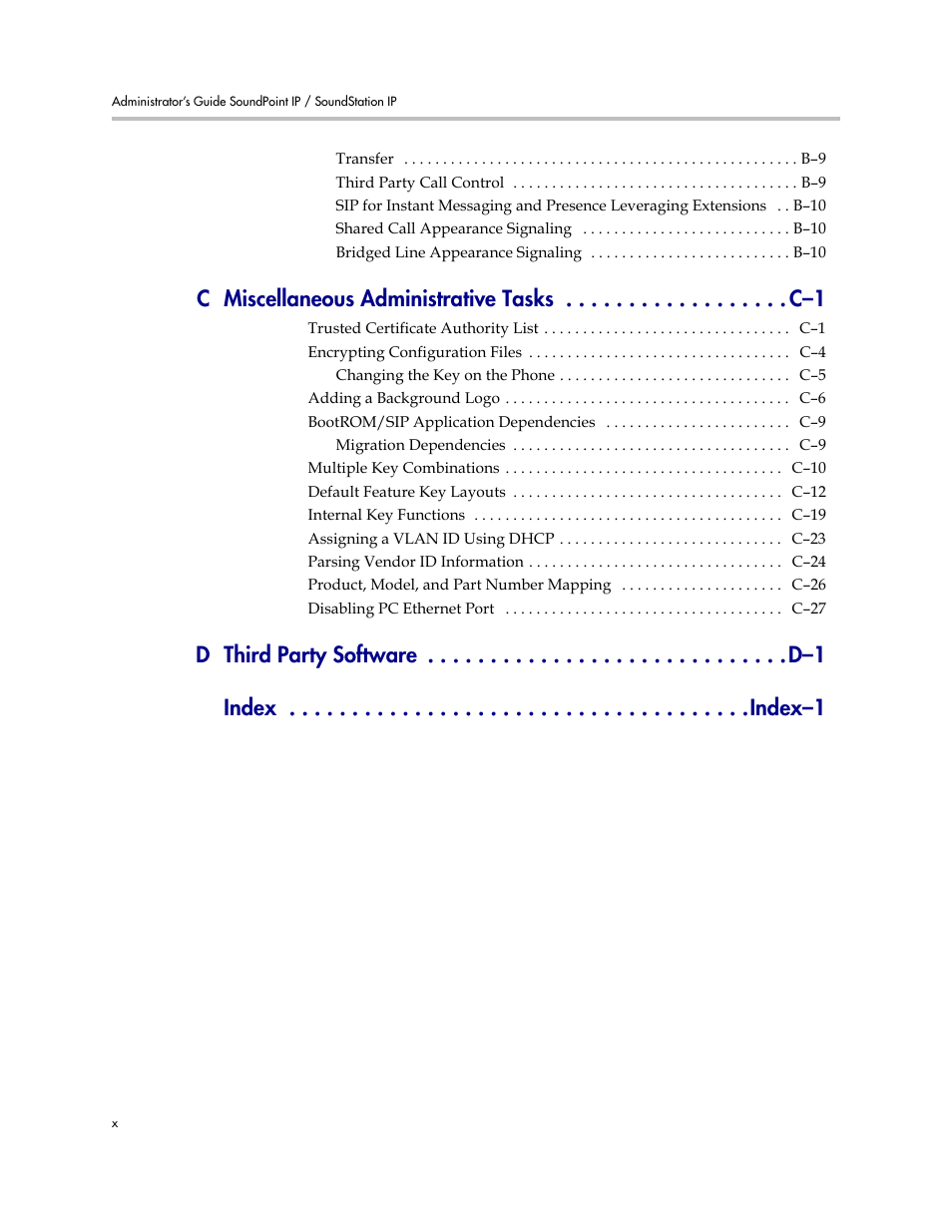 Polycom SoundPoint IP 601 User Manual | Page 10 / 373