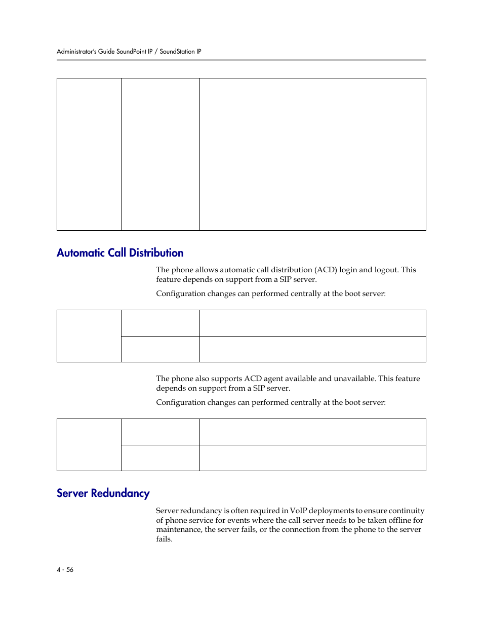 Automatic call distribution, Server redundancy, Server | Polycom SoundPoint IP 601 User Manual | Page 110 / 373