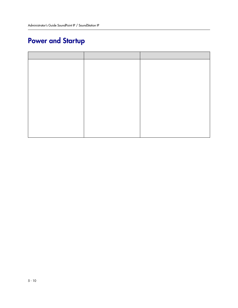 Power and startup, Power and startup –10 | Polycom SoundPoint IP 601 User Manual | Page 148 / 373