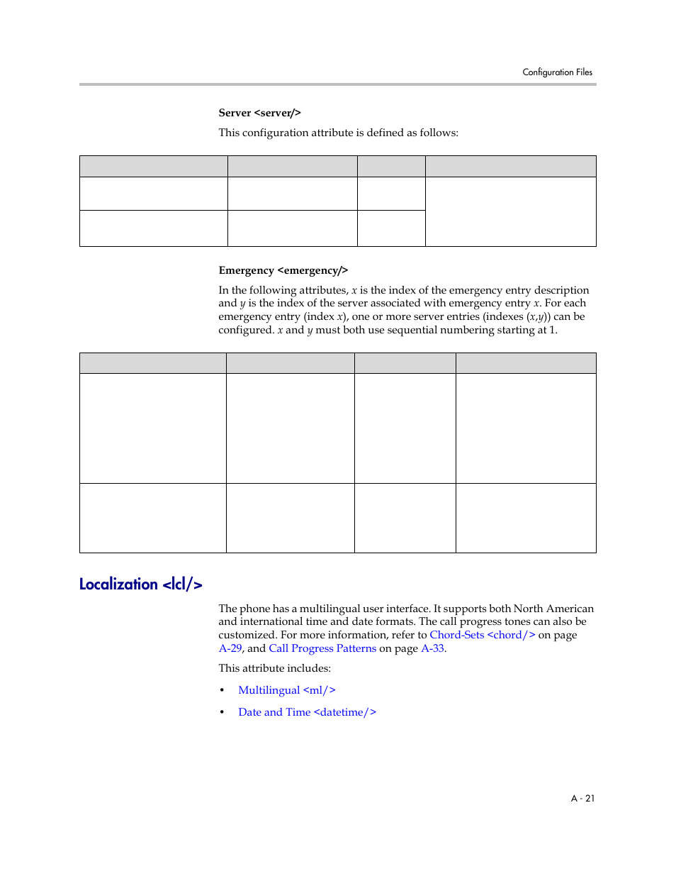 Localization <lcl | Polycom SoundPoint IP 601 User Manual | Page 175 / 373