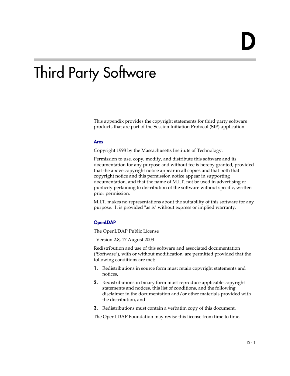 Third party software | Polycom SoundPoint IP 601 User Manual | Page 321 / 373