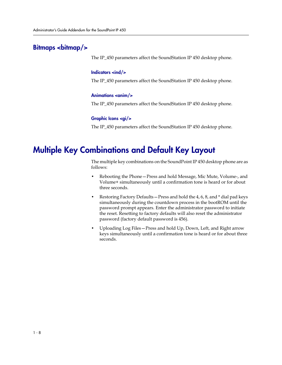 Bitmaps <bitmap, Multiple key combinations and default key layout | Polycom SoundPoint IP 601 User Manual | Page 345 / 373