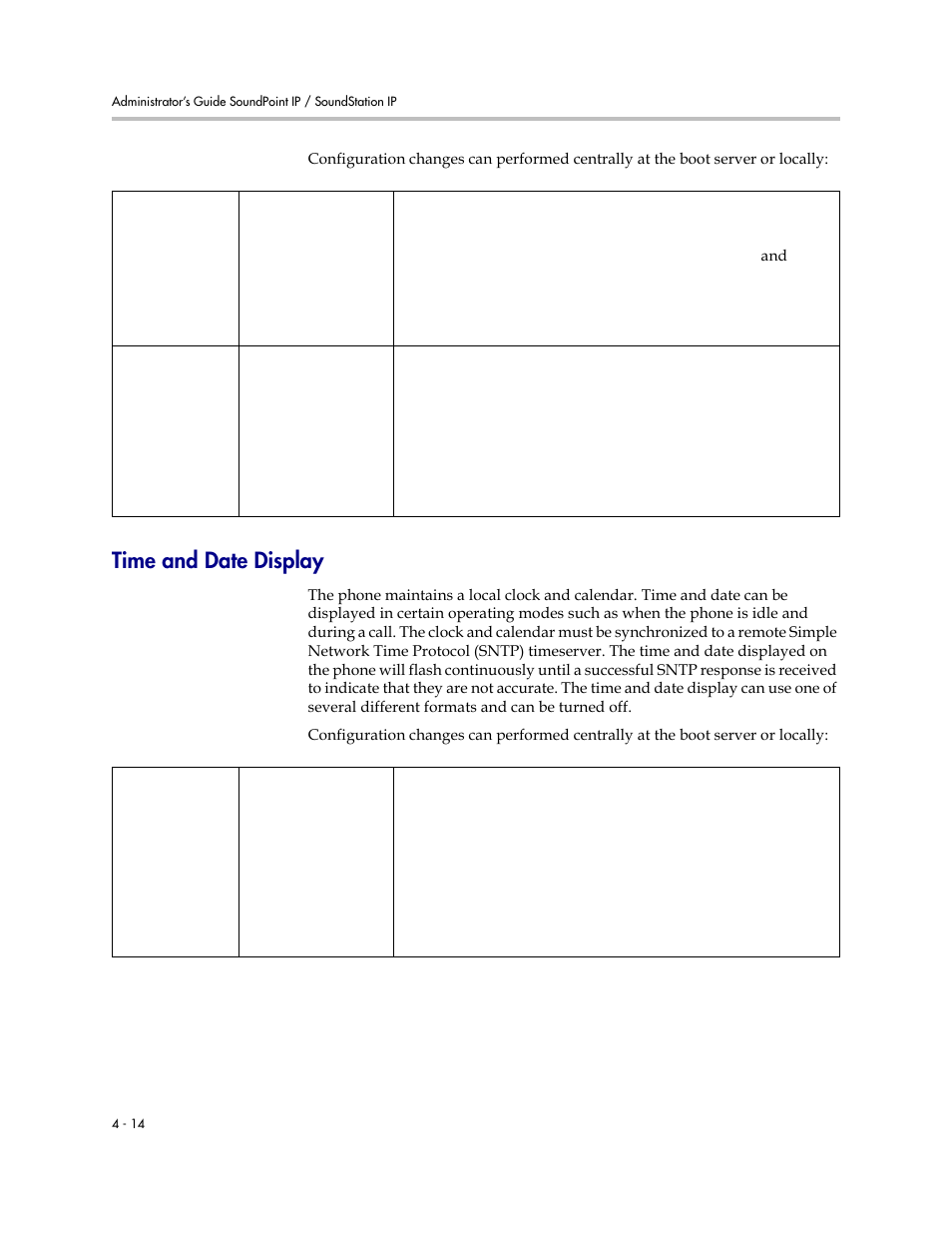 Time and date display, Time and date display –14 | Polycom SoundPoint IP 601 User Manual | Page 68 / 373