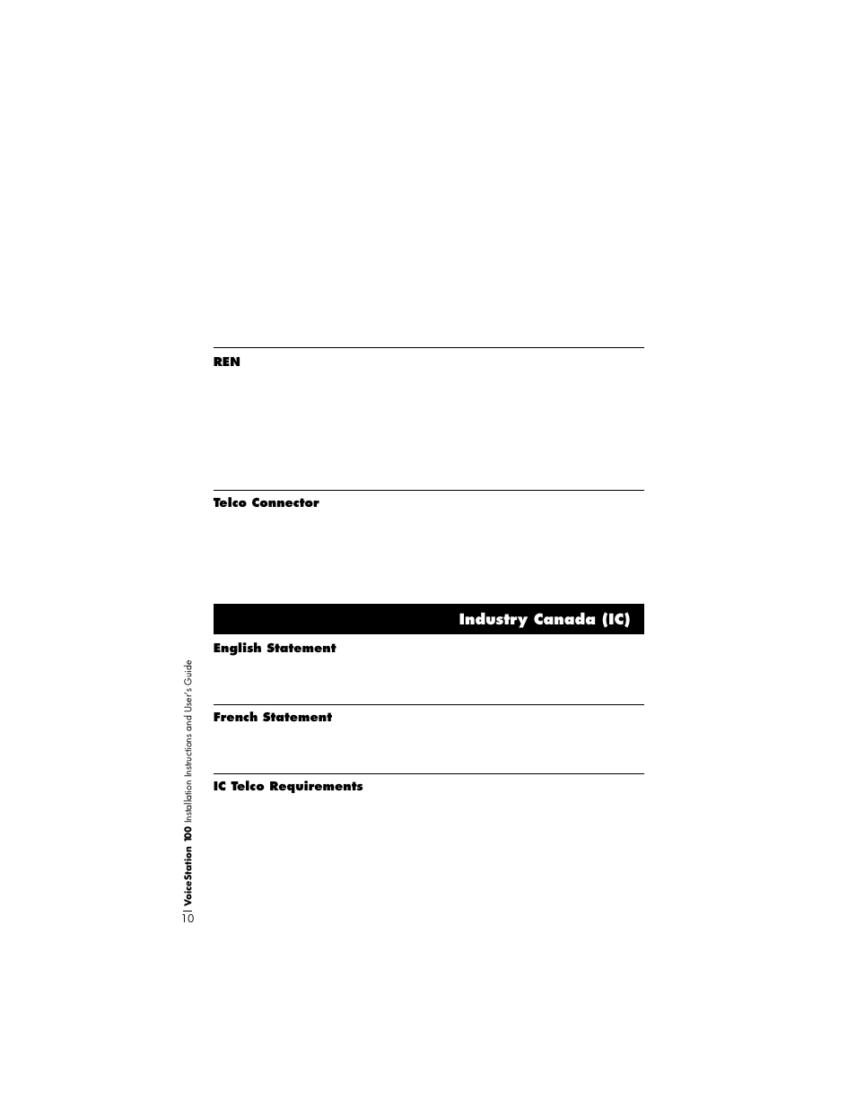 Industry canada (ic) | Polycom VoiceStation 100 User Manual | Page 14 / 41