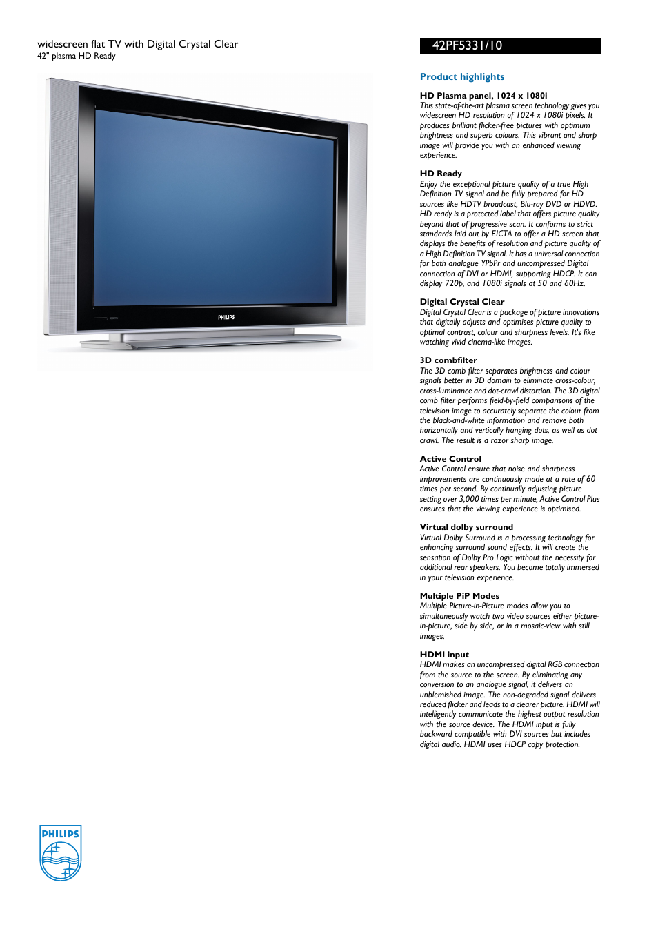 For preview purpose only | Polycom 42PF5331 User Manual | Page 3 / 3