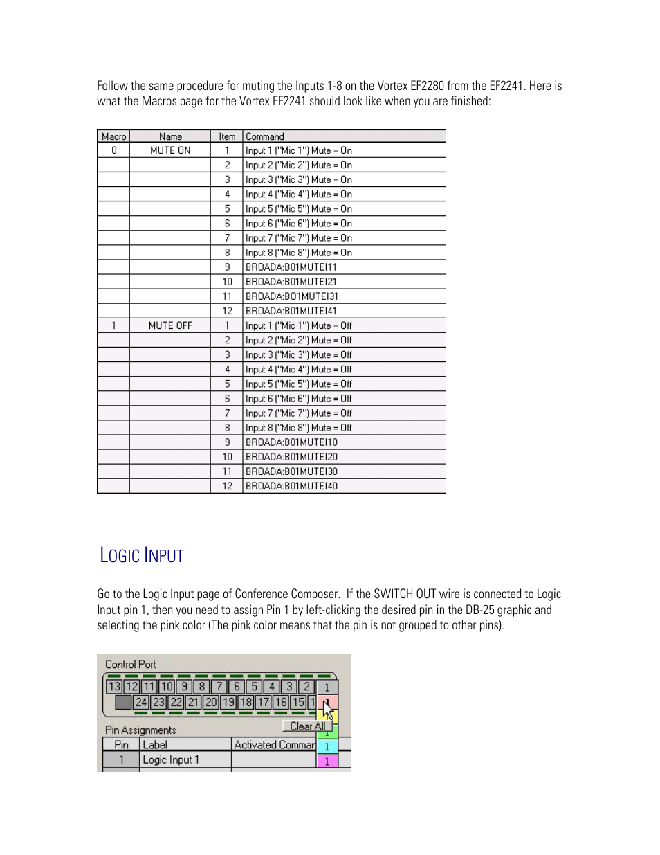 Logic input, Ogic, Nput | Polycom MX392 User Manual | Page 21 / 44
